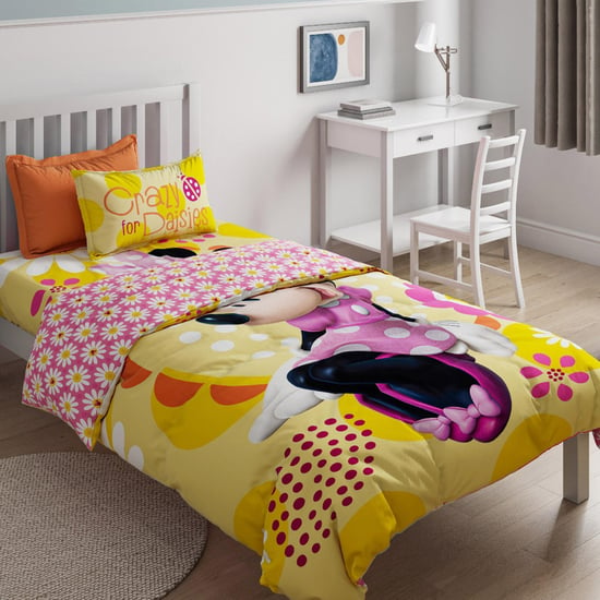 D'DECOR Kids Economy Yellow Printed Cotton Single Comforter - 152 x 224 cm