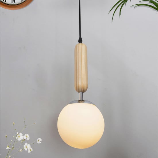 HOMESAKE White Frosted Glass Globe Ceiling Light