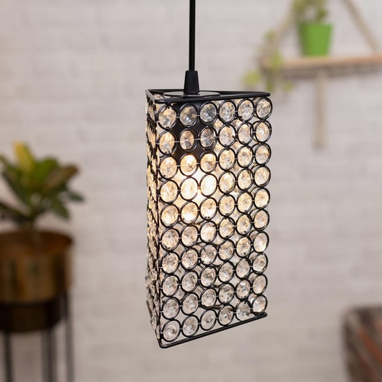 HOMESAKE Contemporary Decor Black Crystal Pendant Light