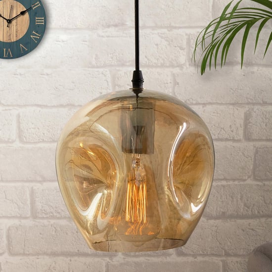 HOMESAKE Contemporary Decor Yellow Glass Pendant Light