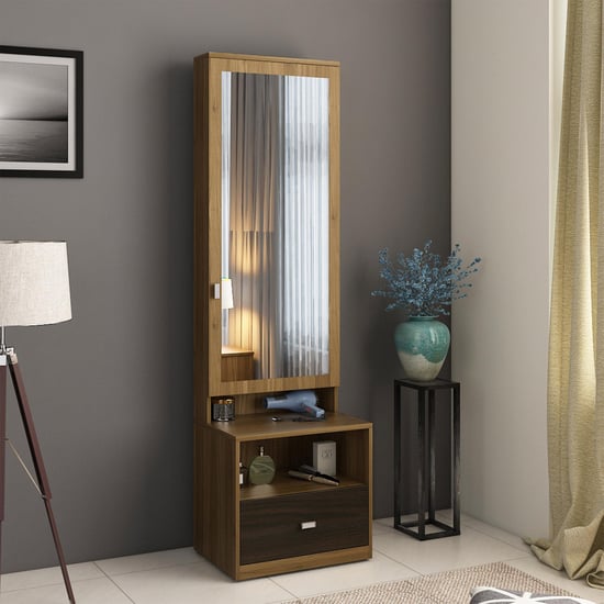 Helios Vincent Dresser Mirror with Drawer - Brown