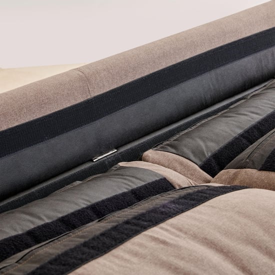 Helios Piper Fabric 3-Seater Sofa - Coffee