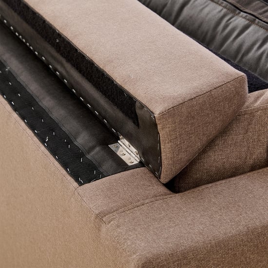 Helios Piper Fabric 3-Seater Sofa - Coffee