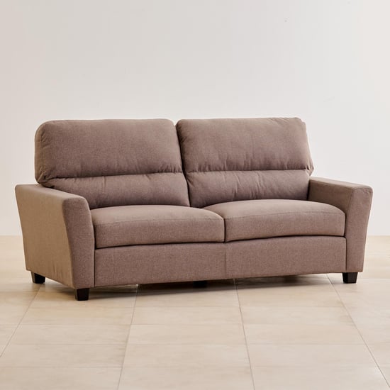 Helios Piper Fabric 3-Seater Sofa - Coffee