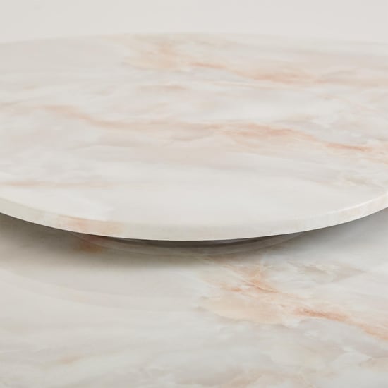Vegas Faux Marble Top 6-Seater Dining Table - Beige