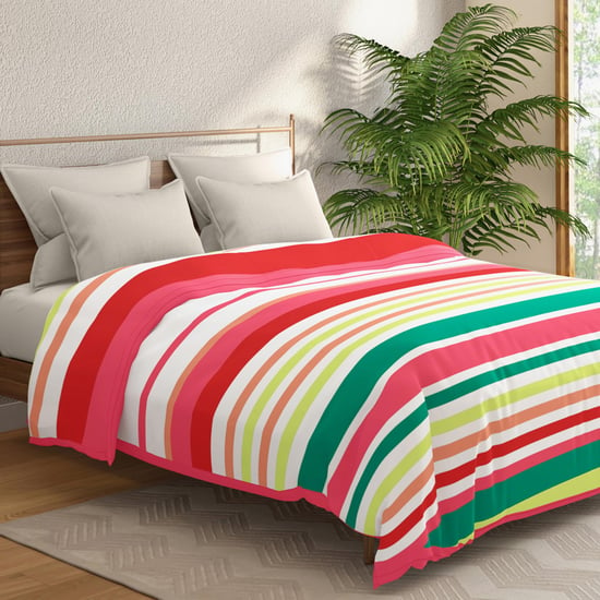 PORTICO Atlantic Striped Cotton Double Blanket 220x240cm Multicolour Cotton