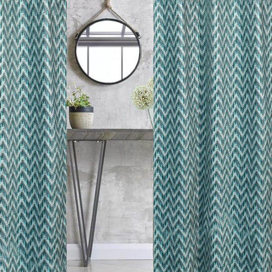 Waves Curtains 1 Printed Semi-Blackout Door Curtain