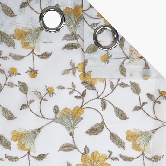 PORTICO Magnolia Curtains Yellow Embroidered Window Curtain - 130x160cm
