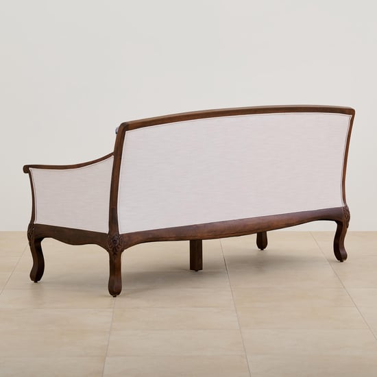 Victoria Fabric 3-Seater Sofa with Cushions - White