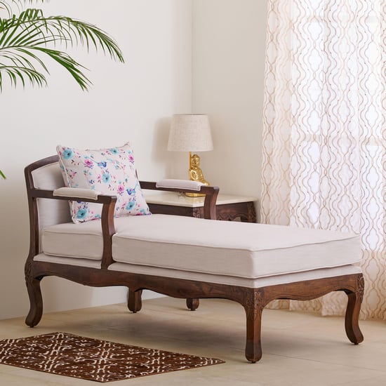 Victoria Fabric Chaise Lounge - Beige