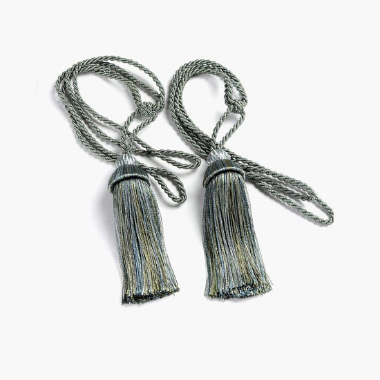 DECO WINDOW Blue and Green Curtain Tie Back Rope - Set of 2
