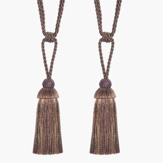 DECO WINDOW Chocolate Curtain Tie-Back Ropes - Set of 2