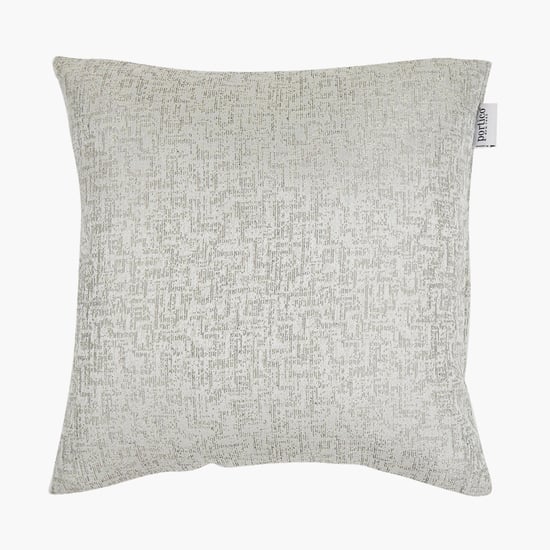 PORTICO Lotus White Textured Square Cushion Cover - 40x40cm - Set of 2