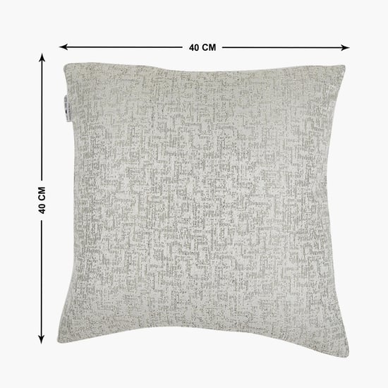 PORTICO Lotus White Textured Square Cushion Cover - 40x40cm - Set of 2