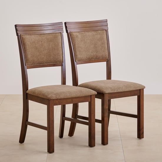 Hercules Set of 2 Fabric Dining Chairs - Brown