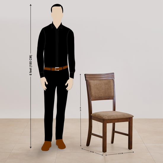 Hercules Set of 2 Fabric Dining Chairs - Brown