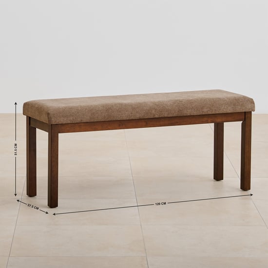 Hercules Fabric Dining Bench - Brown
