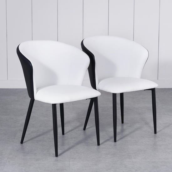 Charlie Set of 2 Faux Leather Dining Chairs - White