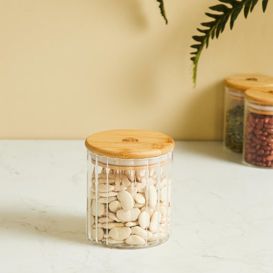 Spinel Glass Storage Canister with Bamboo Lid - 430ml