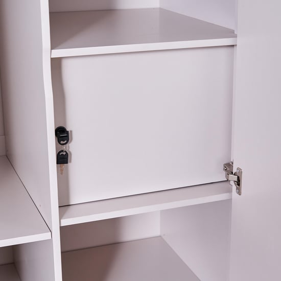 Vegas 4-Door Wardrobe with Mirror and Drawers - Grey