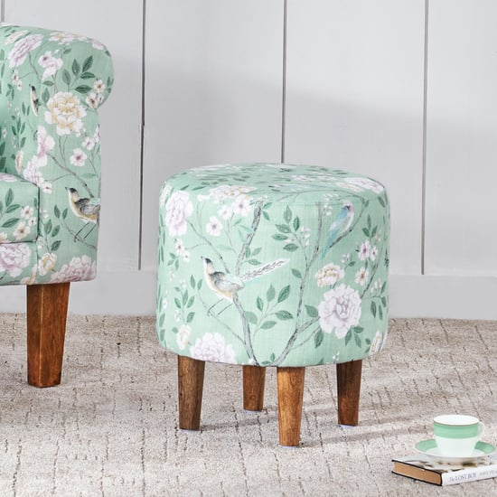 Blossom Fabric Pouffe - Mint