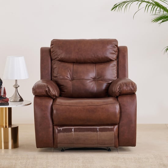 Blake Half Leather 1-Seater Electrical Recliner - Brown