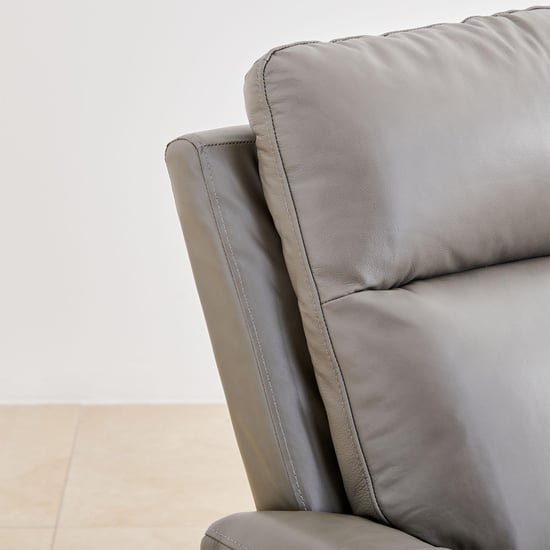 Eddison Half Leather 1-Seater Glider Recliner - Grey
