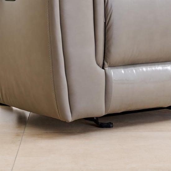 Eddison Half Leather 1-Seater Glider Recliner - Grey