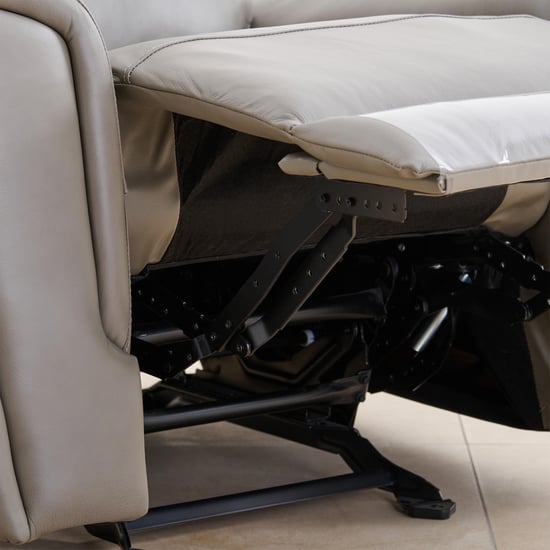 Eddison Half Leather 1-Seater Glider Recliner - Grey