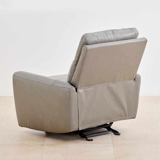Eddison Half Leather 1-Seater Glider Recliner - Grey