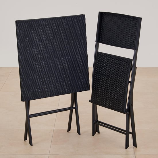 Rex Polypropylene Foldable 2-Seater Tea Set - Black