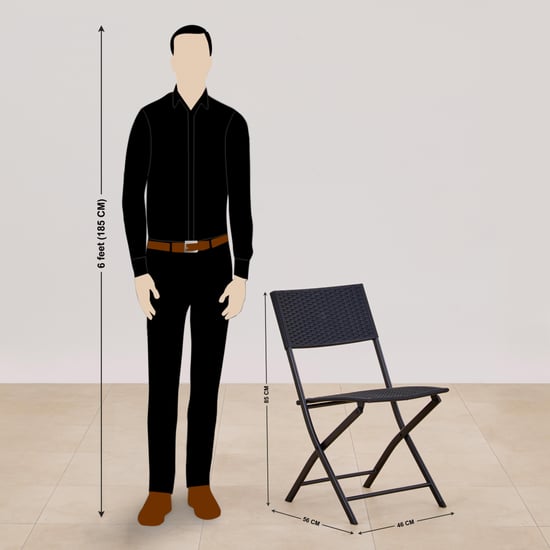 Rex Polypropylene Foldable 2-Seater Tea Set - Black