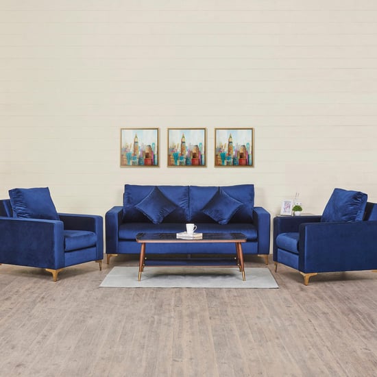 Noir Novelty NXT Fabric 3+1+1 Seater Sofa Set with Cushions - Blue