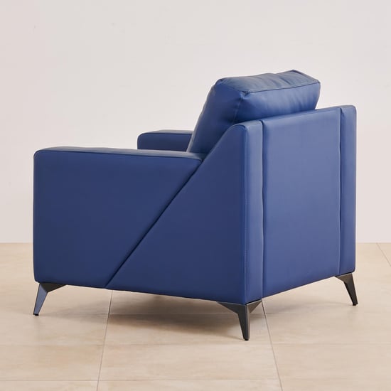 Madison Half Leather 3+2+1 Seater Sofa Set - Blue