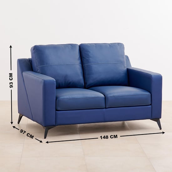 Madison Half Leather 3+2+1 Seater Sofa Set - Blue