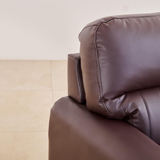 Albury Faux Leather 3-Seater Right Corner Sofa with Chaise - Madrid Brown