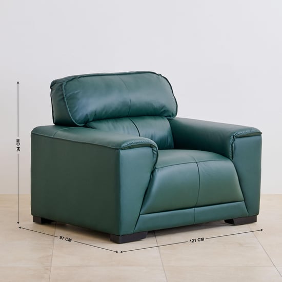 Valencia Half Leather 3+2+1 Seater Sofa Set Green Green