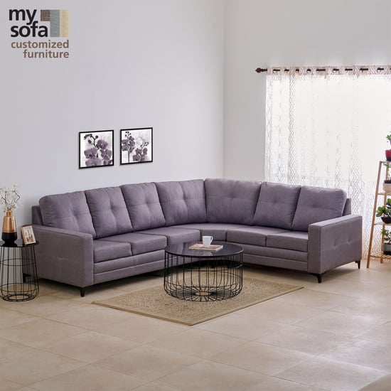 Allen Arden Fabric 2+1+1+2 Seater Sectional Sofa Set - Grey