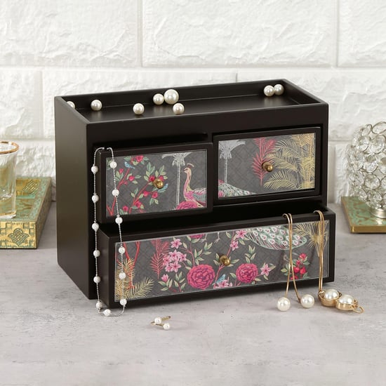 INDIA CIRCUS Peacock Garden Printed Jewellery Box