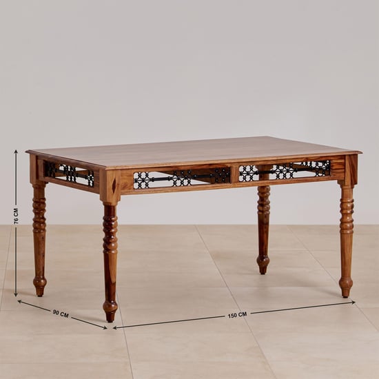 Kian Sheesham Wood 6-Seater Dining Table - Brown