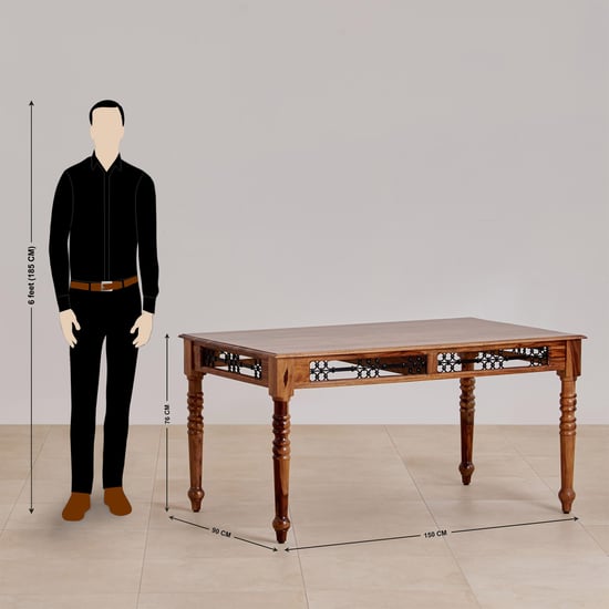 Kian Sheesham Wood 6-Seater Dining Table - Brown