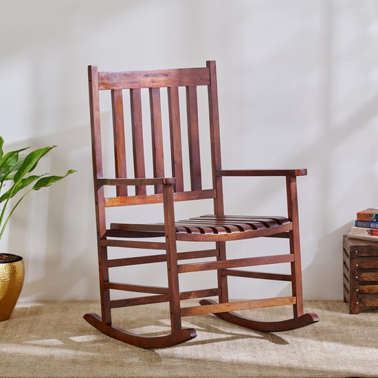 Lupin Mango Wood Rocking Chair - Brown