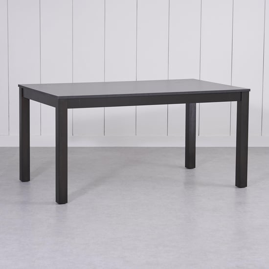 Helios Hazel Solid Wood 6-Seater Dining Table - Black