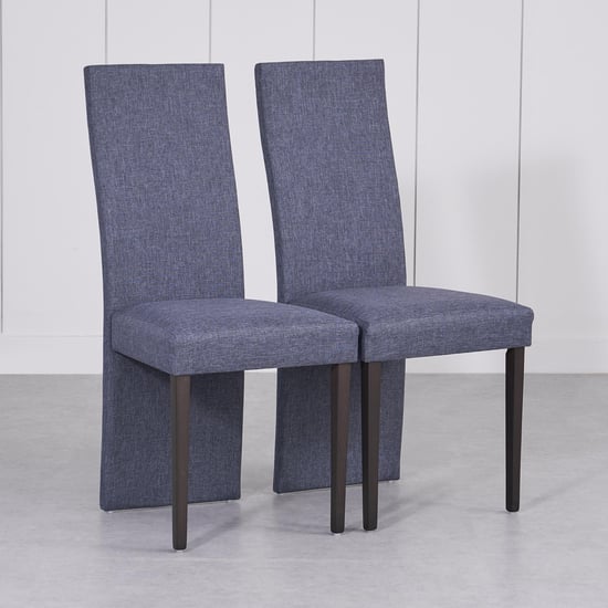 Helios Hazel Set of 2 Fabric Dining Chairs - Grey