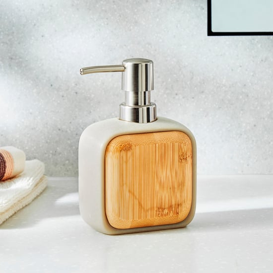 Senegal Ritz Polyresin and Bamboo Soap Dispenser - 240ml