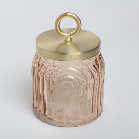Nova Dastkari Asra Glass Cotton Jar with Metal Lid