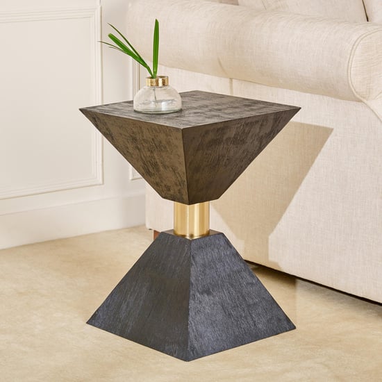 June Mango Wood Accent Table - Black