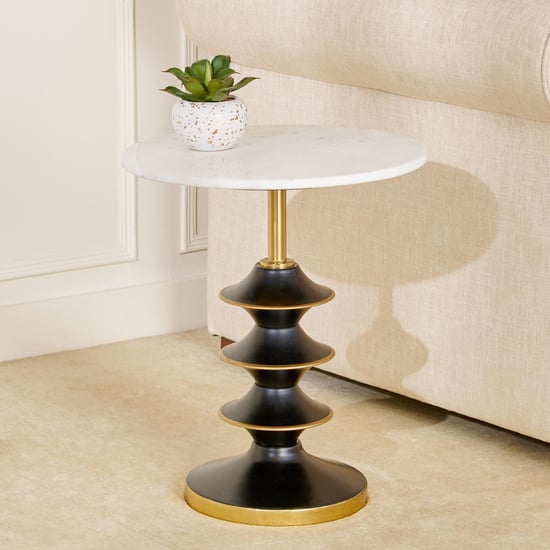 Willis Marble Top Accent Table - Black
