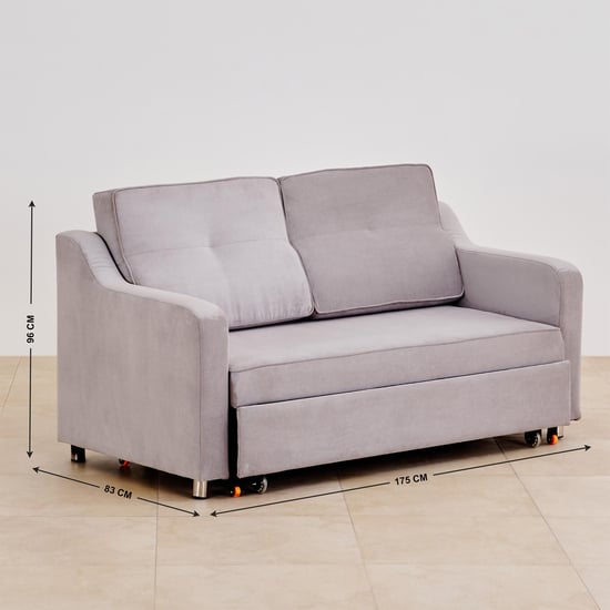 Frodo Fabric 3-Seater Sofa Bed - Grey
