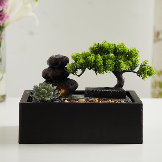 Alpine Polyresin Tree and Peeble Fountain - 22x34x20cm